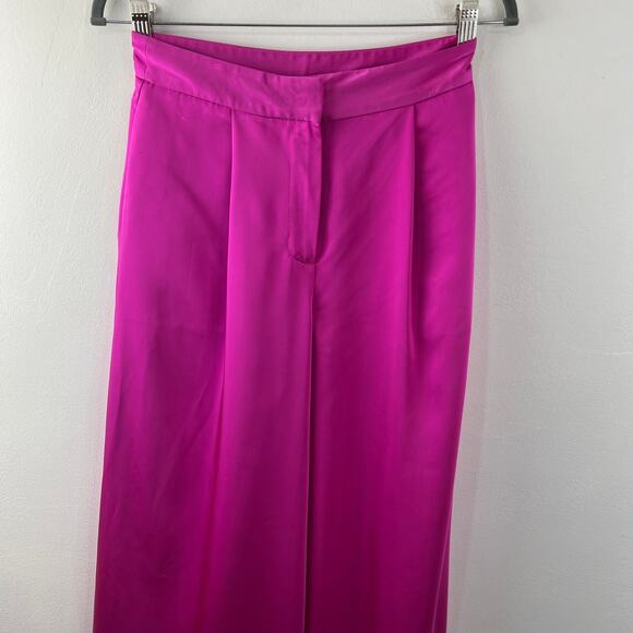 ASOS Pink Dress Pant Pleated High Waisted Wide Leg Casual Formal Business Size 4 - Picture 3 of 8